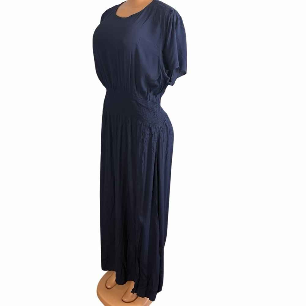 Wilfred Navy Blue Maxi Dress with Smocked Waist - Picture 5 of 13